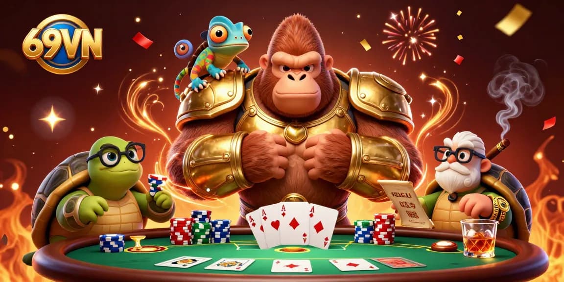 Experience the excitement of 69VN with a vibrant illustration showcasing the thrill of gaming.