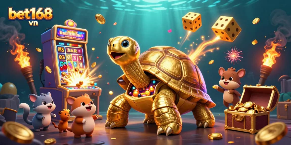 Experience thrilling gameplay with bet168 vn in a vibrant, dynamic casino scene featuring exciting characters and jackpot elements.