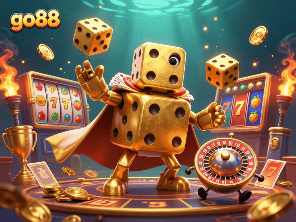 Join the excitement with go88's vibrant slots experience, showcasing energetic gaming elements.