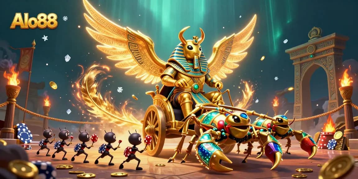 Alo88 players enjoy an epic casino experience with golden treasures and 3D characters in action.