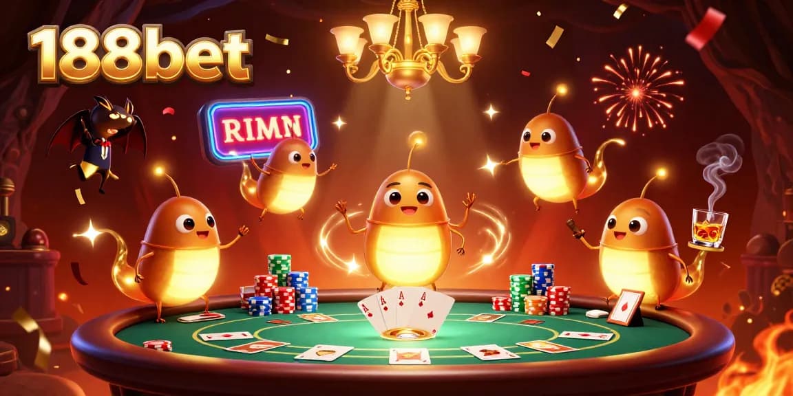 Play exciting casino games at 188bet with bioluminescent glowworms lighting up a vibrant scene