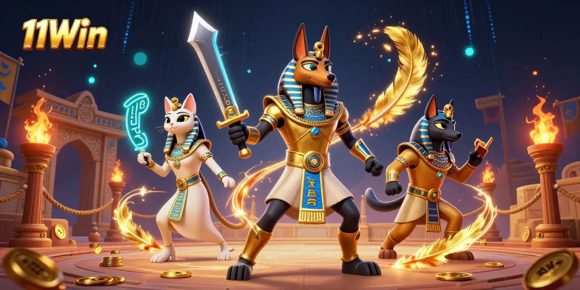 Engage with thrilling 11Win action as Anubis and Bastet offer epic casino game experiences.