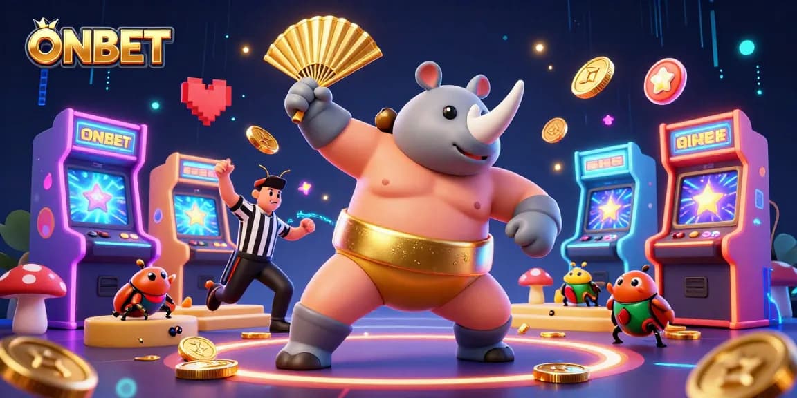 Experience thrilling gameplay at ONBET with unique characters and vibrant casino elements.