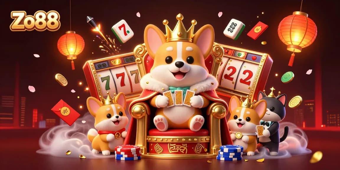 Experience thrilling gameplay with Zo88's exciting slots and jackpots in a vibrant casino scene.
