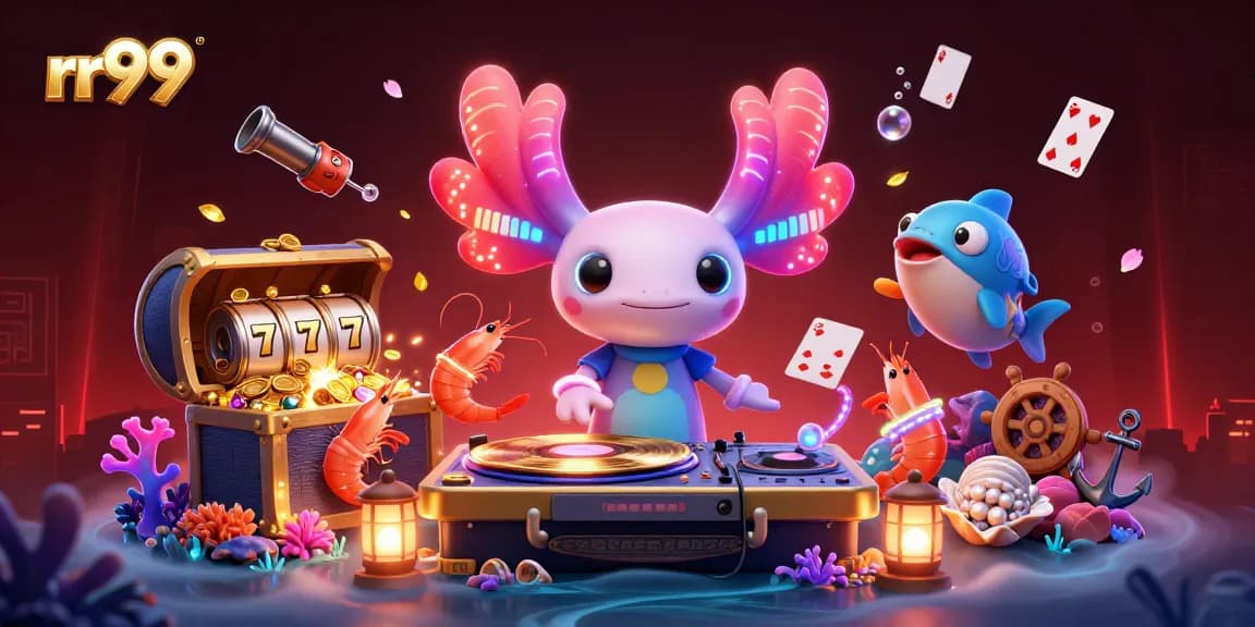 Experience the thrilling gameplay of rr99 with vibrant slot reels and vivid underwater characters.