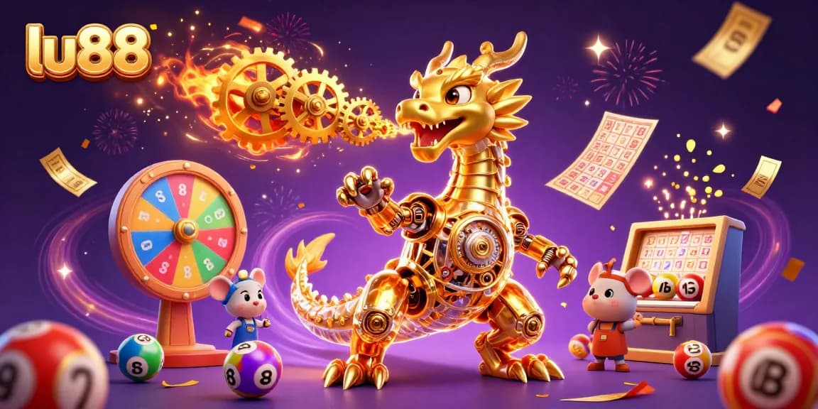 Experience the thrill of lu88 and excitement with vibrant casino elements in this dynamic illustration.