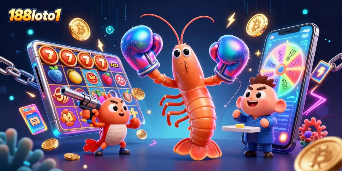 Engage in thrilling lottery action with 188loto1 through vibrant 3D illustration.