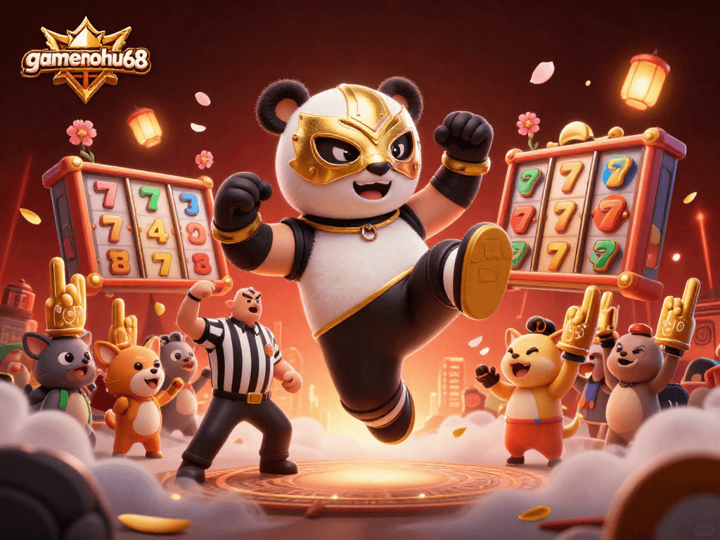 Engage with gamenohu68 in an exciting casino scene featuring vibrant characters and dynamic gaming action.