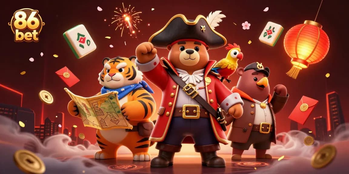 Engage in thrilling action at 86 bet with our vibrant casino-themed illustration showcasing adventure and excitement.
