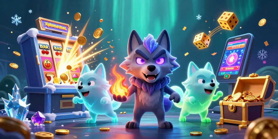Xiphematchuoc showcases an action-packed slot game scene with vibrant characters and casino elements.