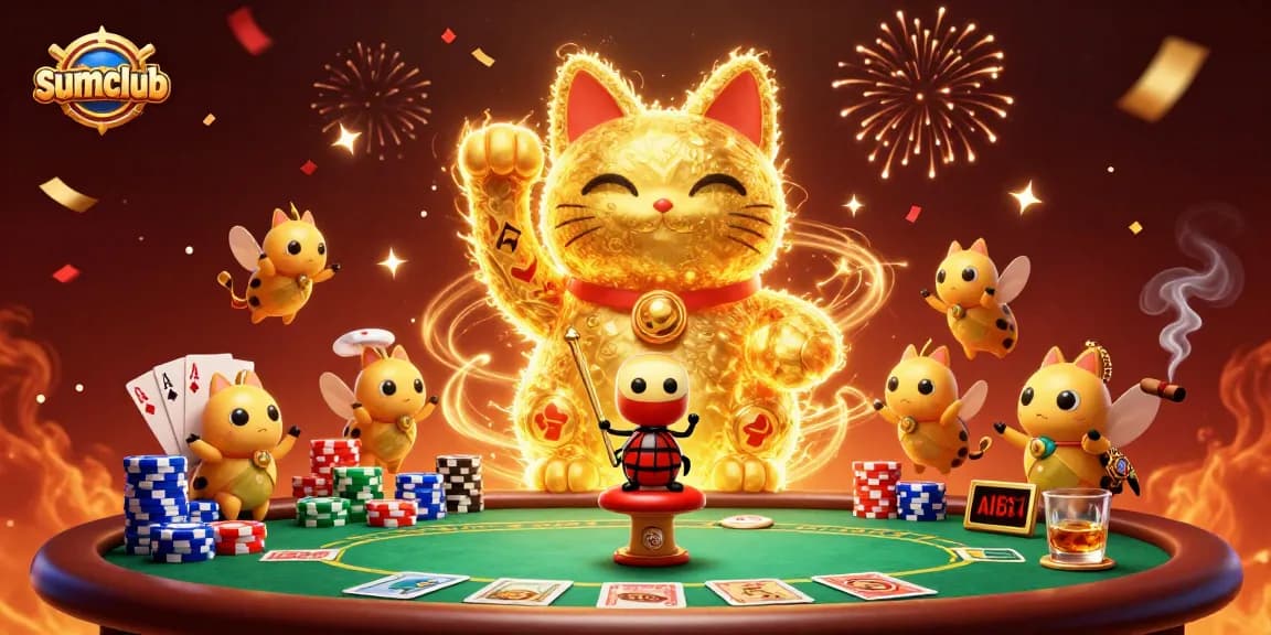 Join the excitement at sumclub with vivid casino scenes filled with celebratory elements.
