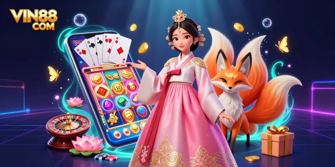 Engage with vibrant slot gaming at VIN88 COM, showcasing exciting characters and dynamic casino elements.