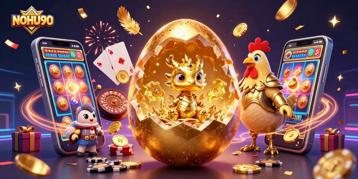 Experience the excitement of NOHU90 with vibrant gaming elements in a thrilling casino scene.