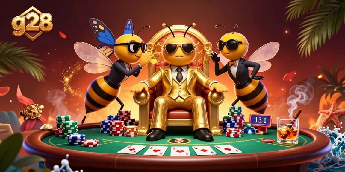 Experience exhilarating gambling at g28 with a vibrant casino scene featuring poker action and rich characters.