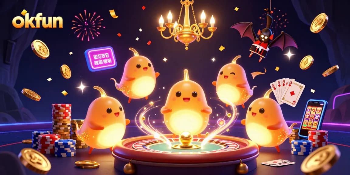Feel the excitement at okfun casino with glowworms lighting up games and a lively atmosphere.