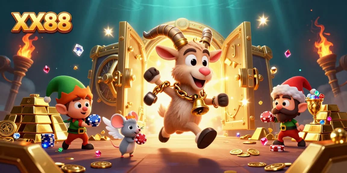 Engage with thrilling XX88 experiences in a vibrant casino scene filled with gold and excitement.