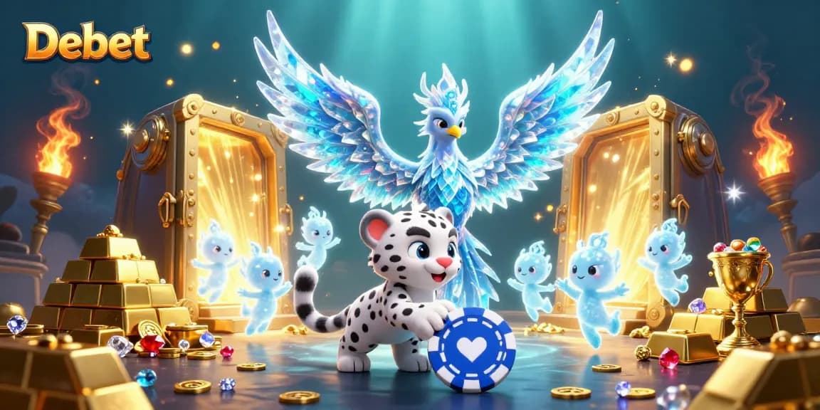 Experience thrilling gameplay with Debet at the center of a vibrant casino world full of riches.