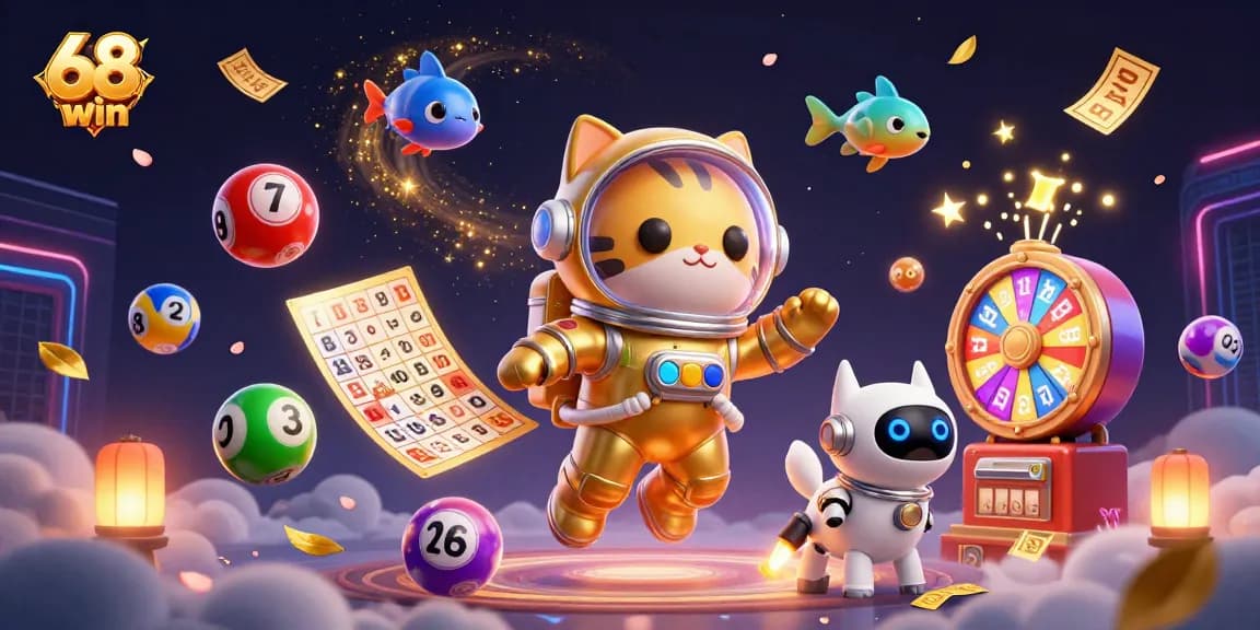 Experience the thrill of gaming at 68 win with our vibrant and dynamic casino illustration.