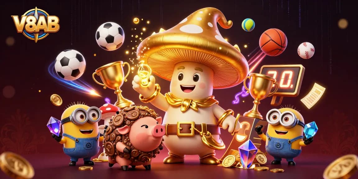 V8AB players enjoy exciting games surrounded by golden wizard and treasure, experiencing unparalleled joy.