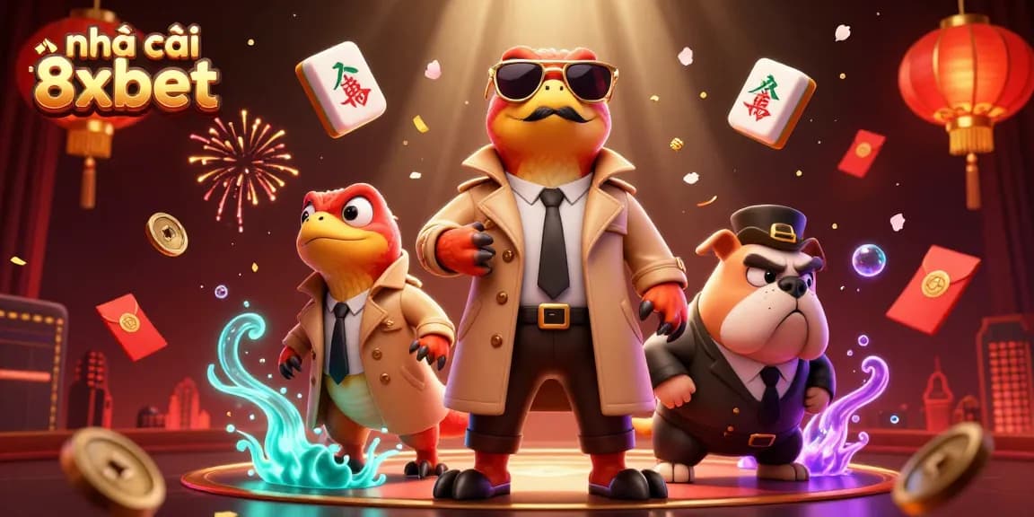 Engage in thrilling gaming at nhà cái 8xbet with cartoon raptors trying to enter a VIP lounge.