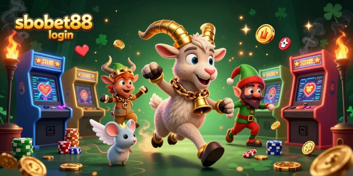 Experience sbobet88 login with vibrant casino characters in an engaging 3D illustration.