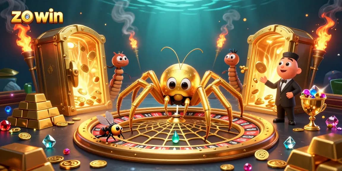 Experience thrilling bets with zo win in a vibrant 3D casino scene full of sparkling treasures.