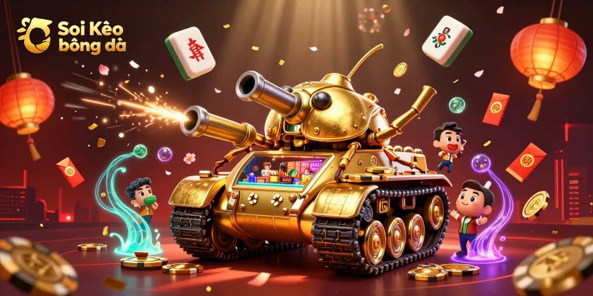 Soi Kèo bóng đá showcases a vibrant atmosphere with a golden beetle tank casino in action.