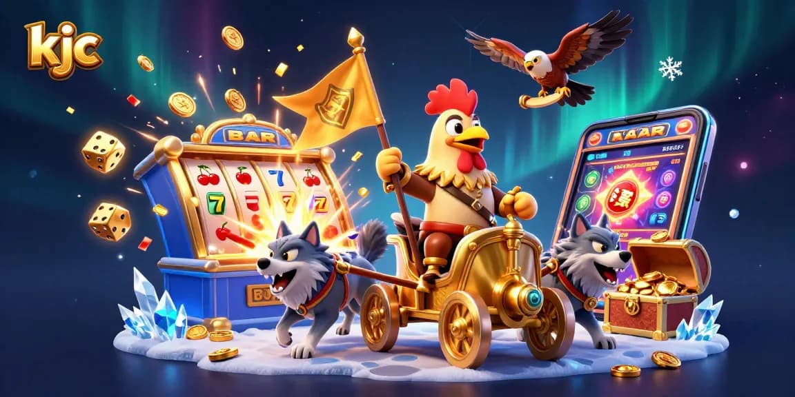 Experience the thrilling kjc online casino adventure with a golden war chariot and jackpot excitement.