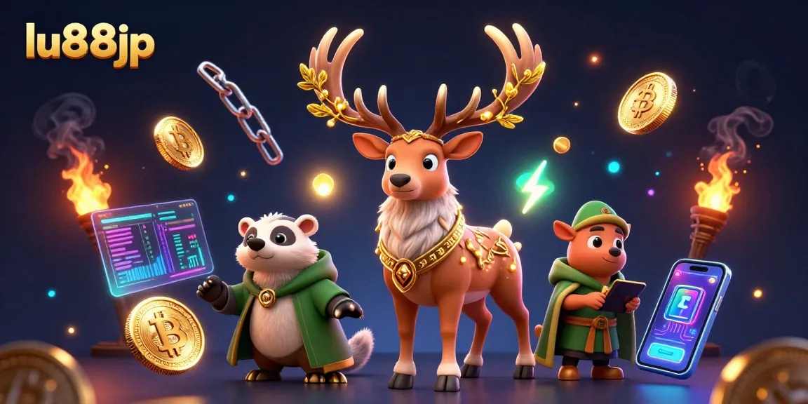 Experience thrilling casino action with lu88jp featuring vibrant characters and crypto elements.