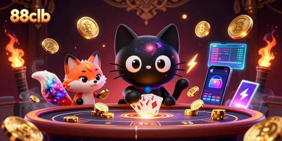 Engage in thrilling gaming at 88clb, featuring vibrant characters and immersive cosmic casino elements.