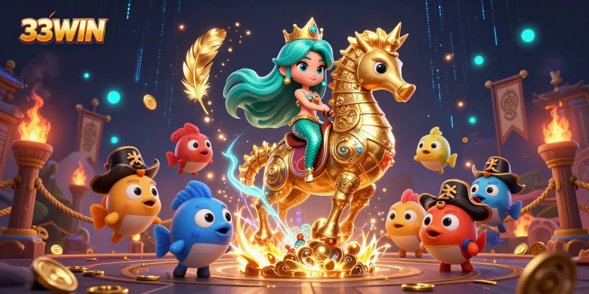 Engage with 33WIN's vibrant world of casino excitement featuring colorful characters and dynamic game elements.