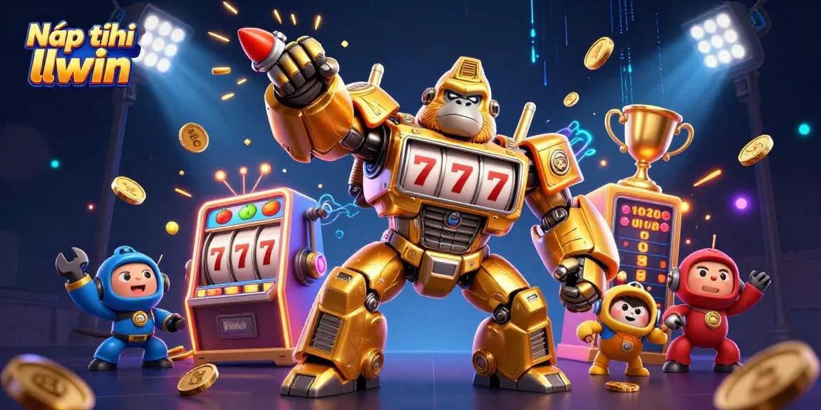 Experience Nạp tiền llwin with an exciting 3D casino mech and vibrant gaming elements.