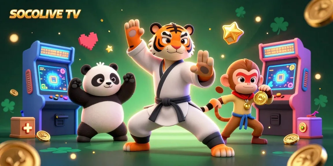 Experience thrilling gameplay at SOCOLIVE TV with dynamic casino elements and vibrant characters