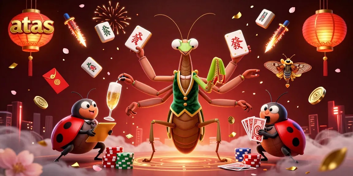 Experience the excitement of atas casino with colorful characters and festive game elements.