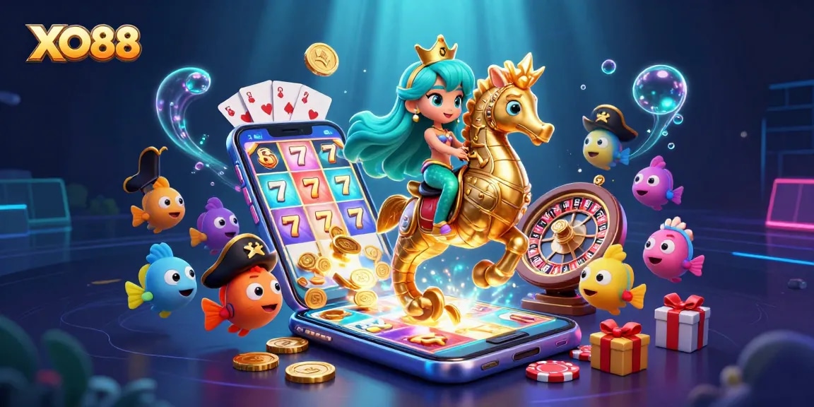 Experience the thrill of the XO88 slot game adventure with vibrant characters in an underwater world.
