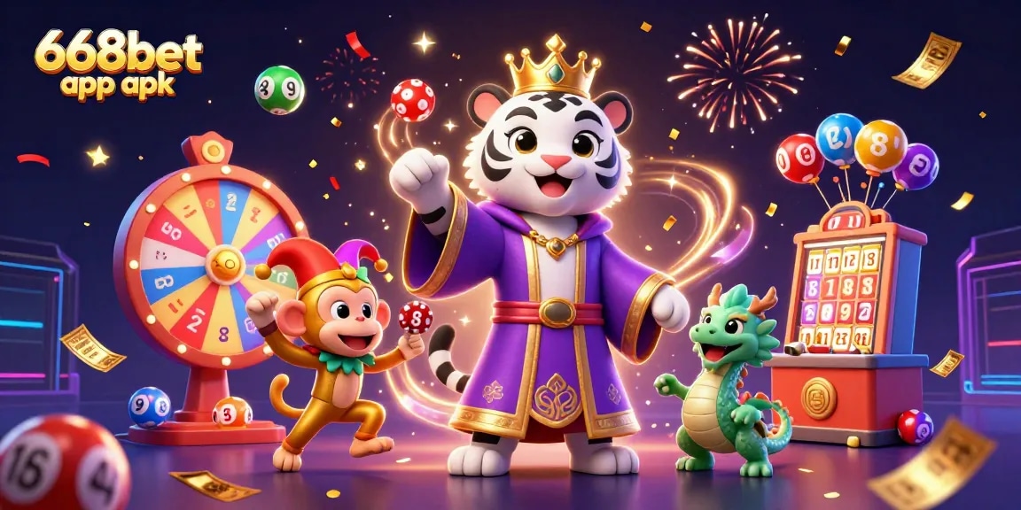 Engage with the thrilling 668bet app apk experience, featuring vibrant characters and dynamic gambling elements.
