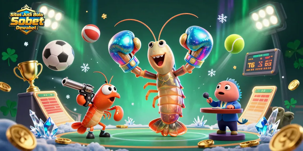 Situs Judi Bola Sbobet Dewabet features a thrilling sports betting scene with vibrant characters and dynamic game elements.