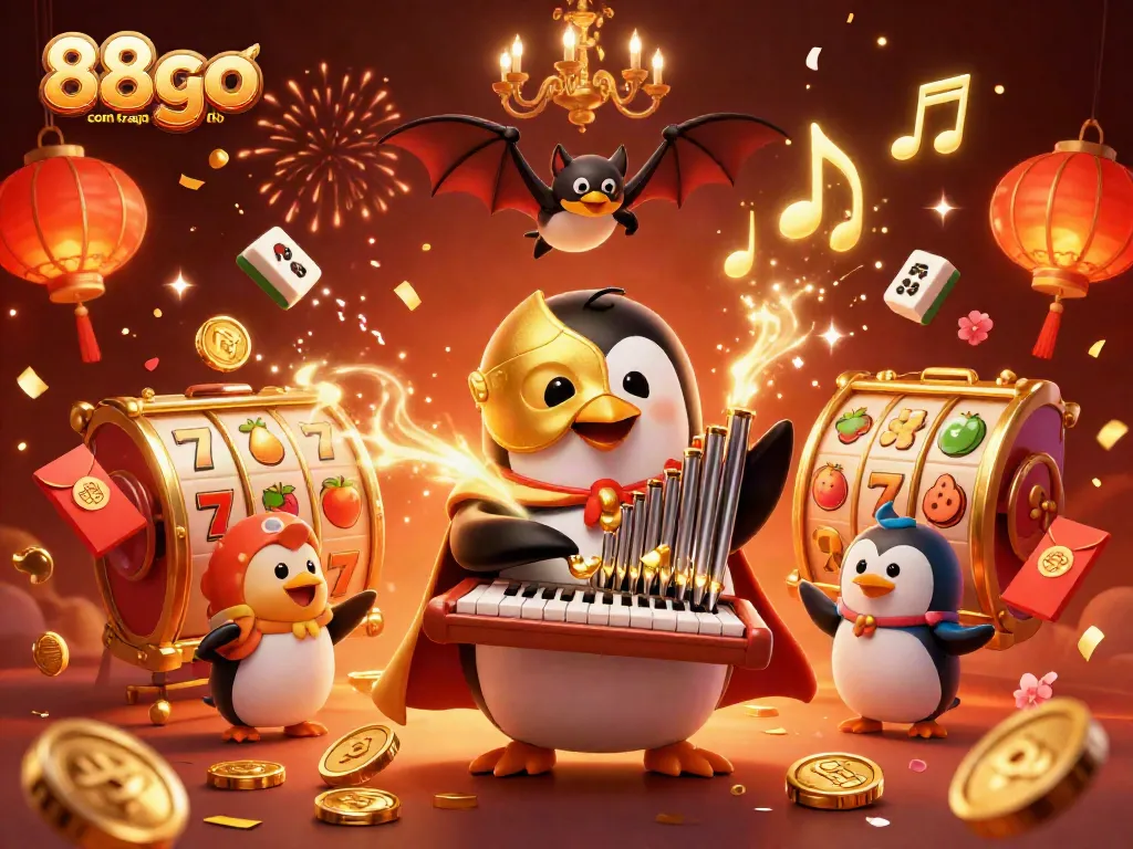 Experience thrilling games with 88go com trang chủ's vibrant atmosphere featuring slot reels and dynamic characters.