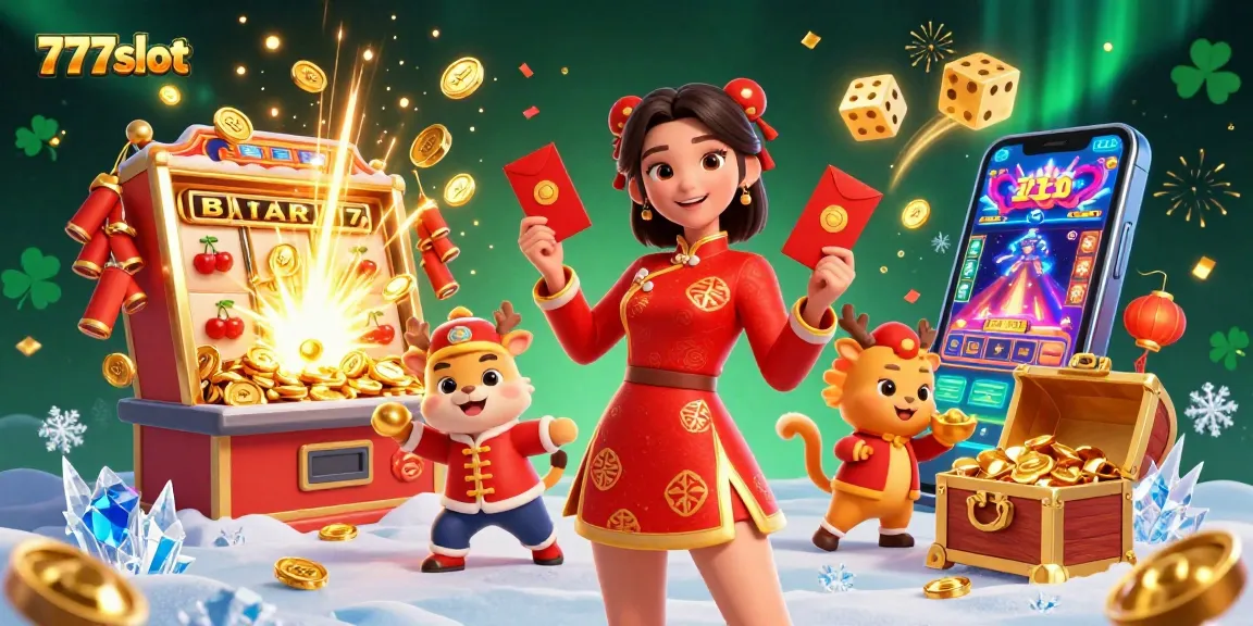 Experience the excitement of 777slot with vibrant characters and dynamic slot elements in a rewarding casino scene.