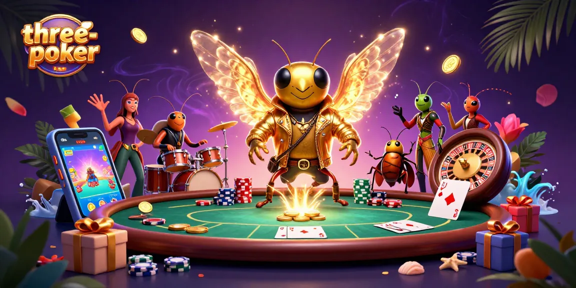 Experience thrilling three-card-poker gameplay with electrifying visuals of action-packed characters and vibrant casino elements.