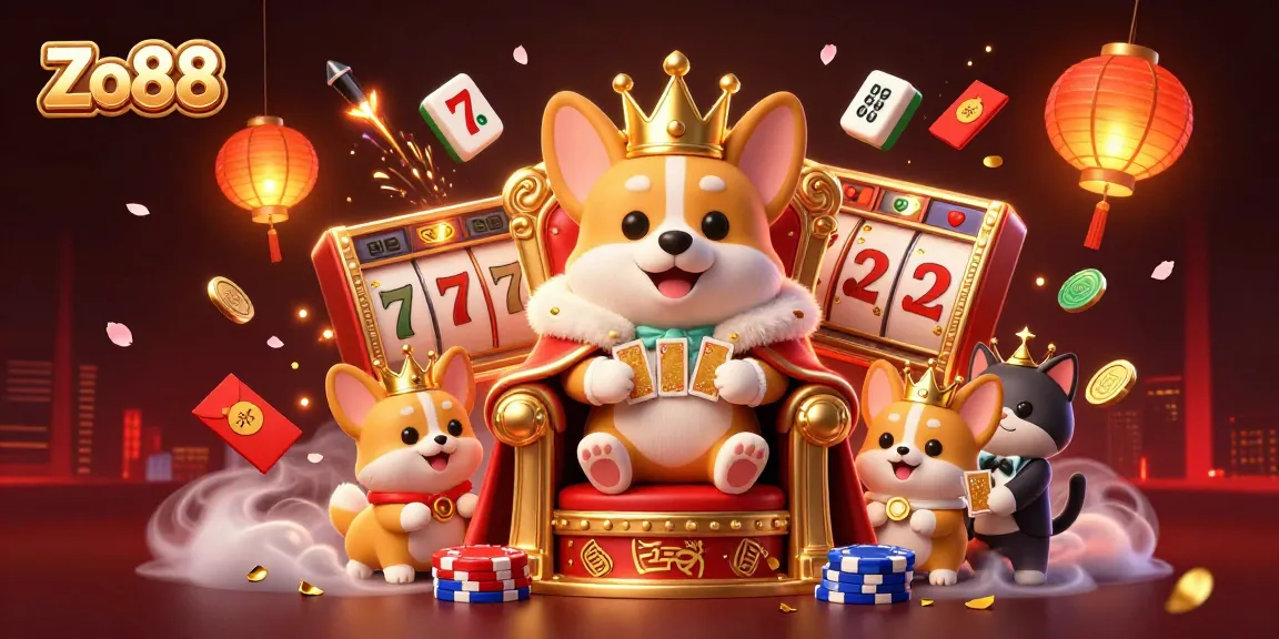 Experience thrilling gameplay with Zo88's exciting slots and jackpots in a vibrant casino scene.