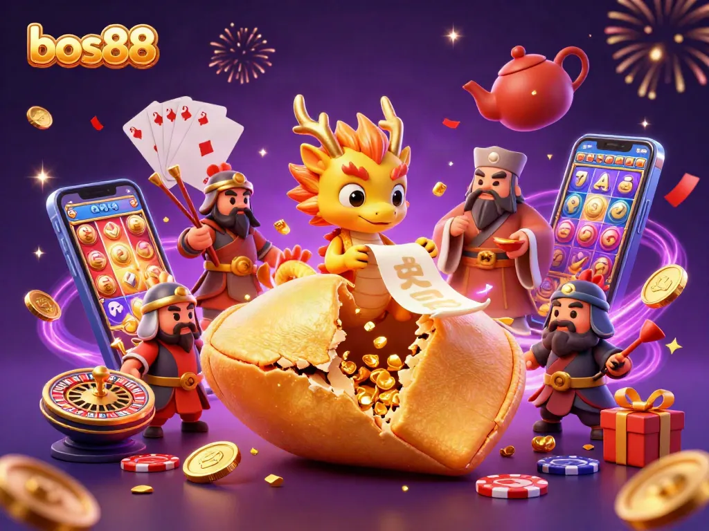 Experience the vibrant world of bos88 as golden coins erupt in a dynamic 3D casino scene.