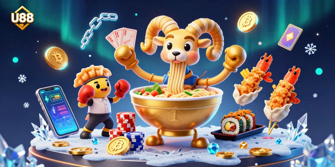 Experience exciting gameplay at U88 with vibrant characters and crypto-themed casino elements.