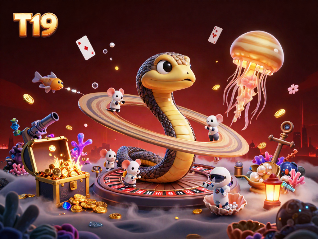 Experience T19's thrilling live casino with astronauts betting on a cosmic roulette scene.