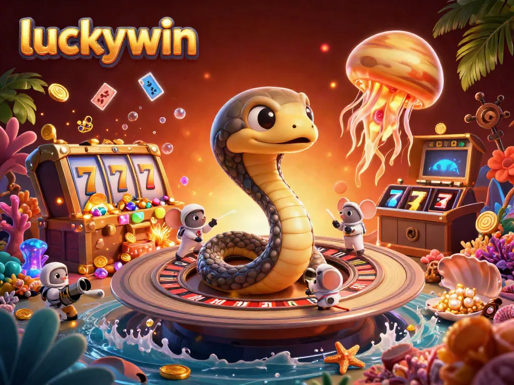 Experience the excitement at luckywin with animated astronaut mice placing bets on a roulette ring.