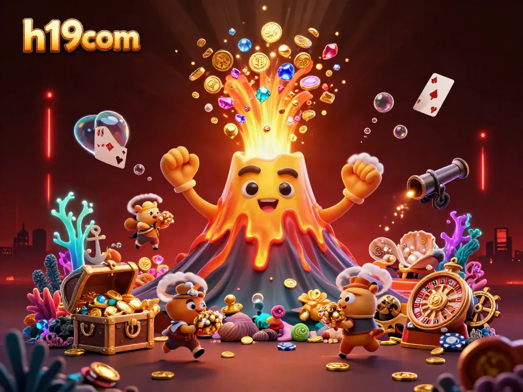 Experience exhilarating treasure hunting with h19com at this vibrant online gambling illustration.