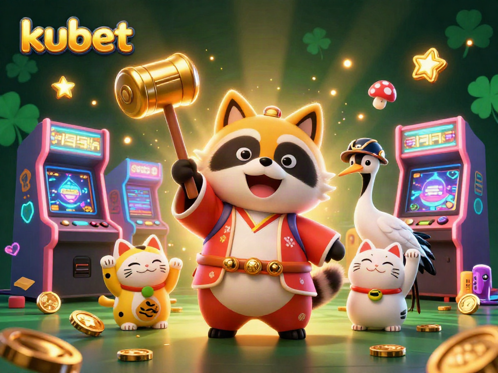Kubet players enjoying a vibrant online casino experience with colorful characters and gaming elements.