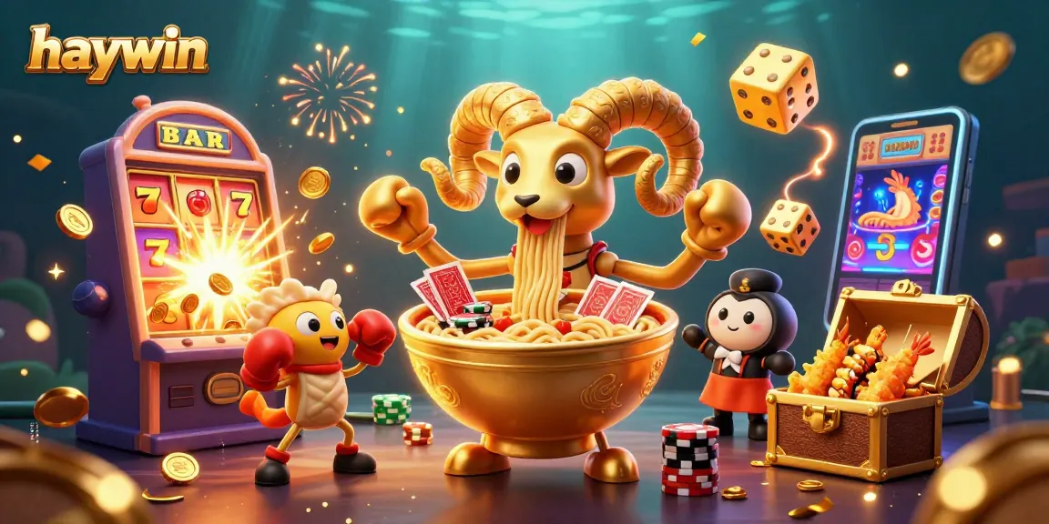 Experience gaming excitement at Haywin with a vibrant casino scene featuring animated characters and jackpot thrills.