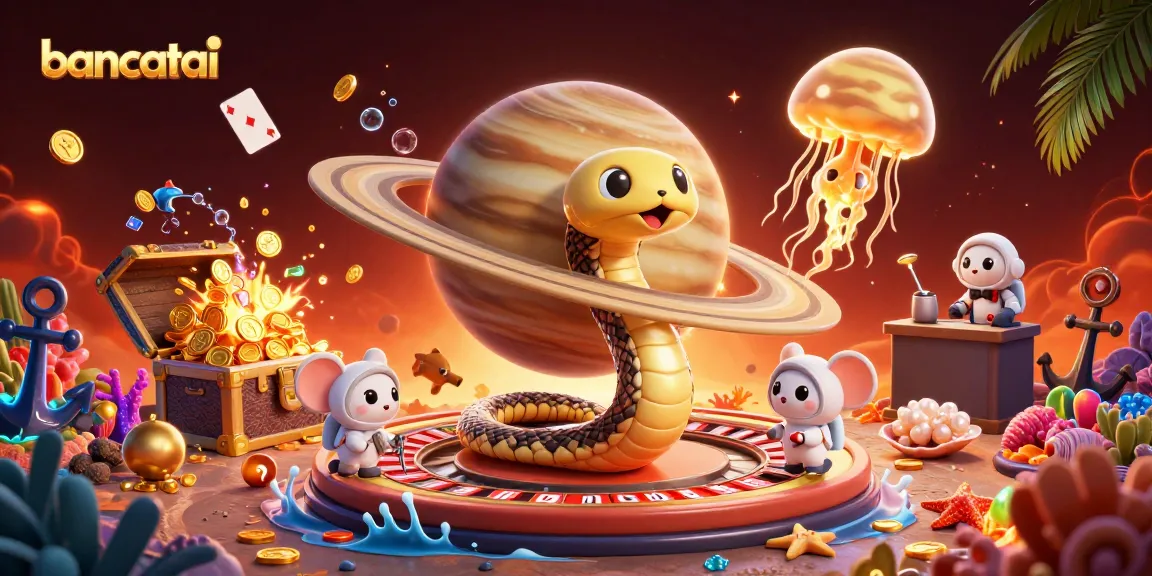 Bancatai provides thrilling cosmic casino action with a vibrant 3D illustration showcasing excitement beyond the stars.