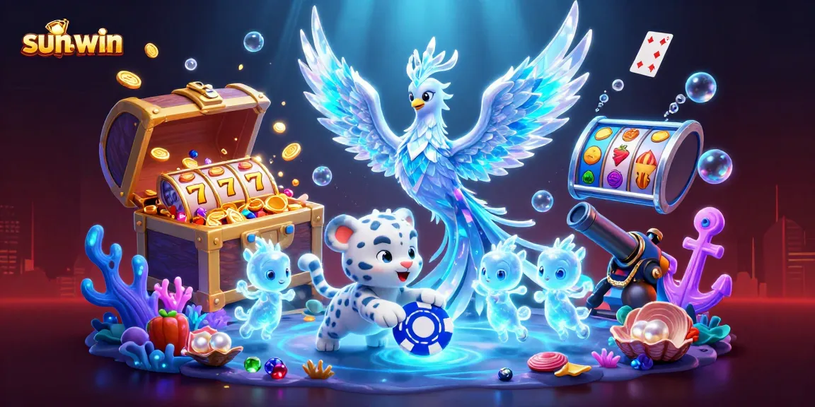 Spin to win with sun-win's vibrant slots and mystical characters in an enchanting casino scene.